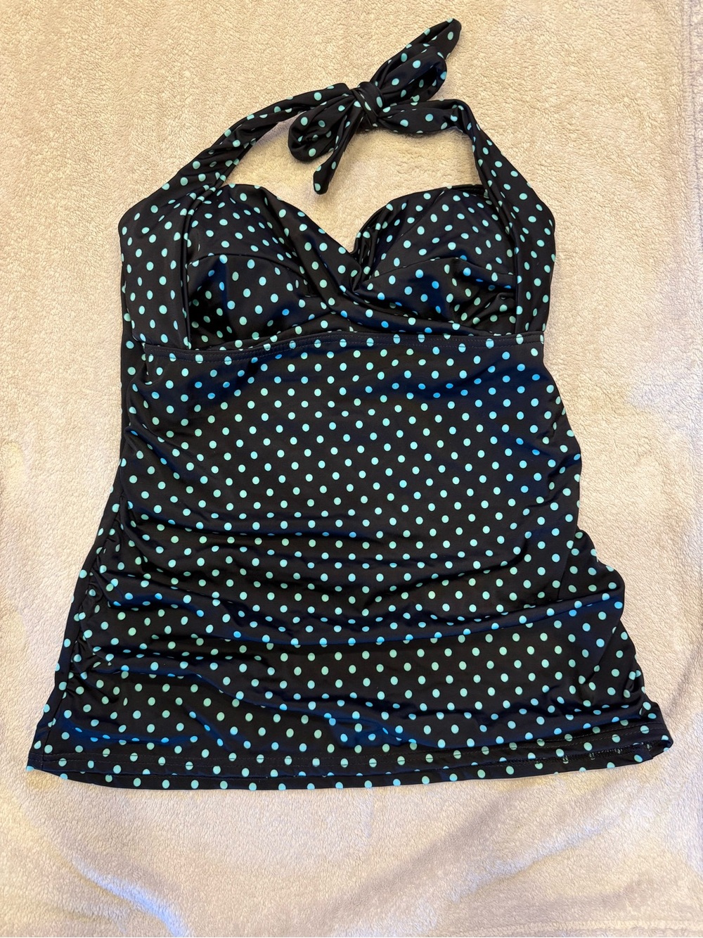 Swimsuits For All Tankini Retro Black and Mint green